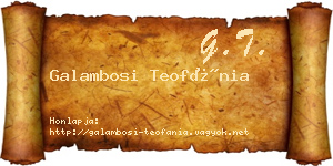Galambosi Teofánia névjegykártya
